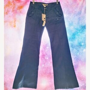 Anthropologie Hei Hei Blue Flare Wide Leg Pants Cargo Pants